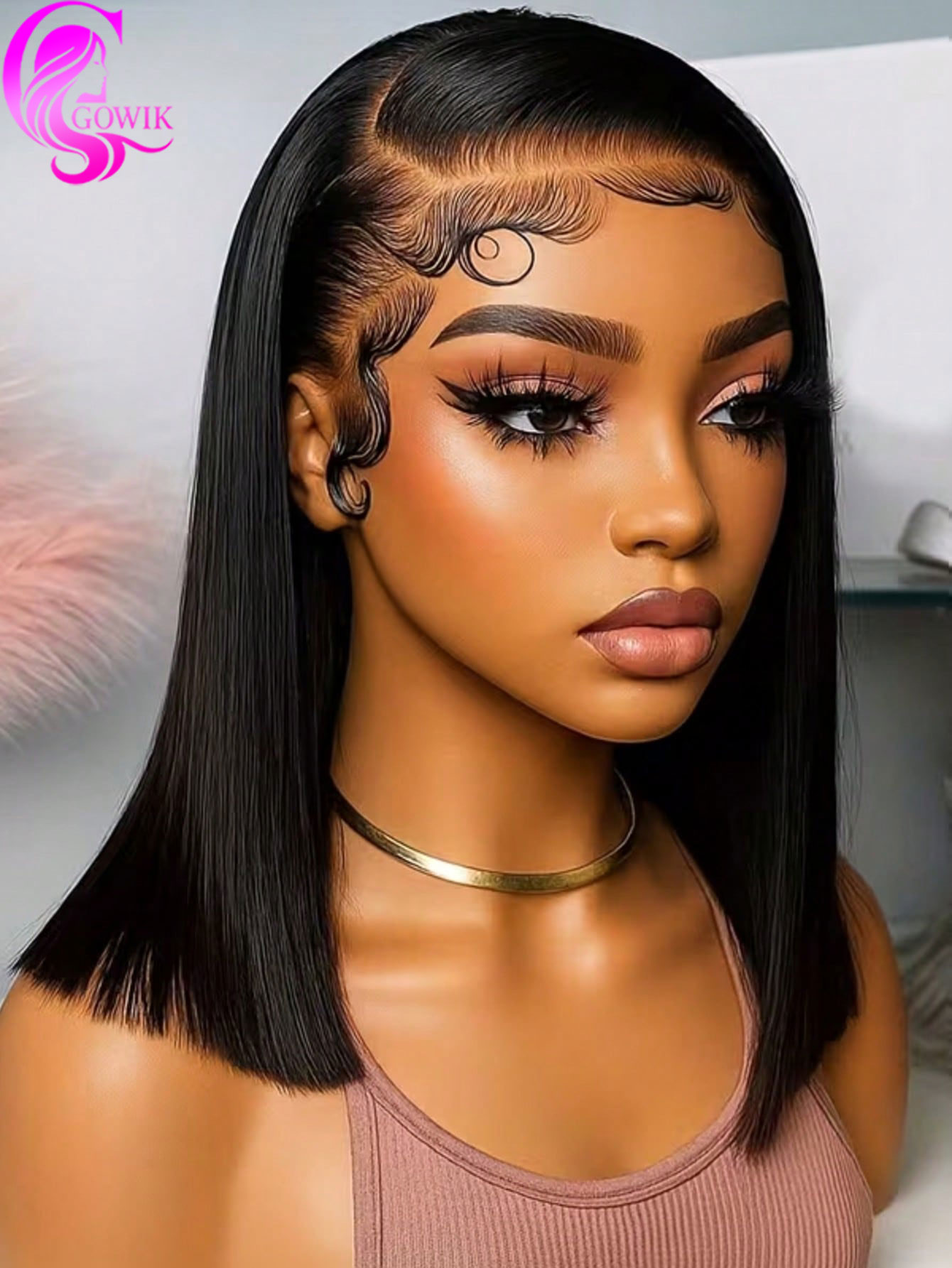 Pre Parted 13X4 Lace Front Bob Wig - Pelucas Gowik con Frontal de Encaje