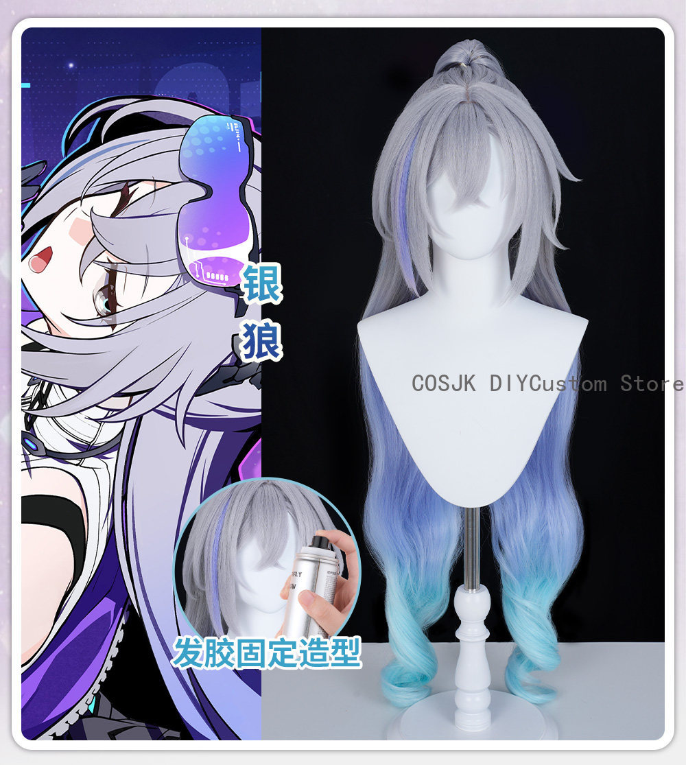 Synthetic Wigs - Peluca de Cosplay de Silver Wolf