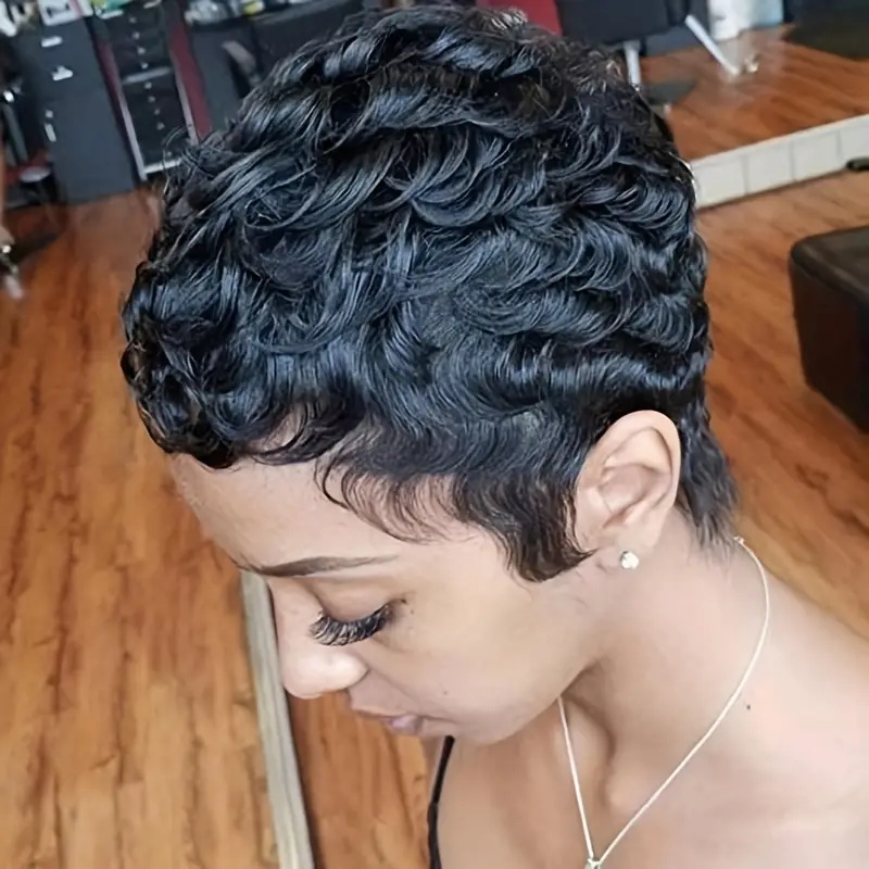 Short Pixie Cut Wig Human Hair Cheap - Peluca corta estilo pixie, cabello humano