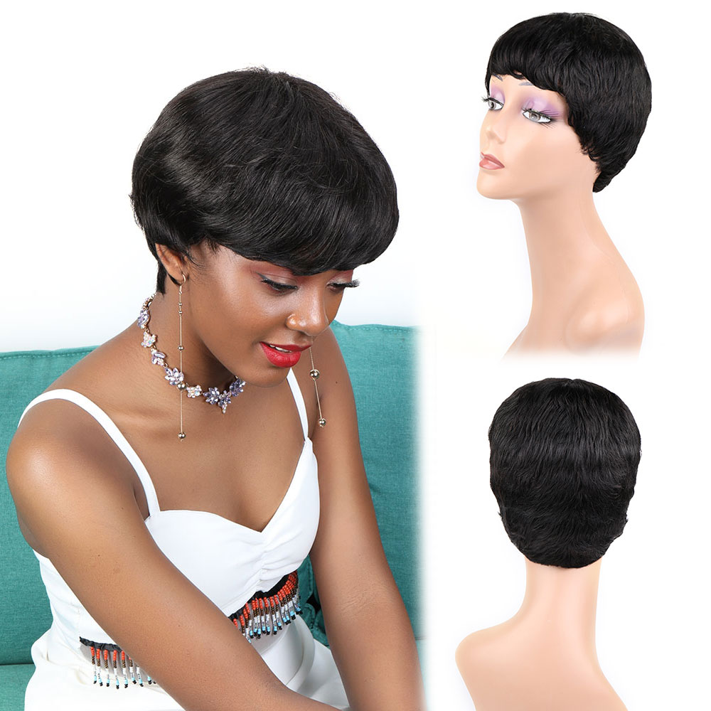 Short Pixie Cut Wig Human Hair Cheap - Pelucas de cabello humano corto Bliss,