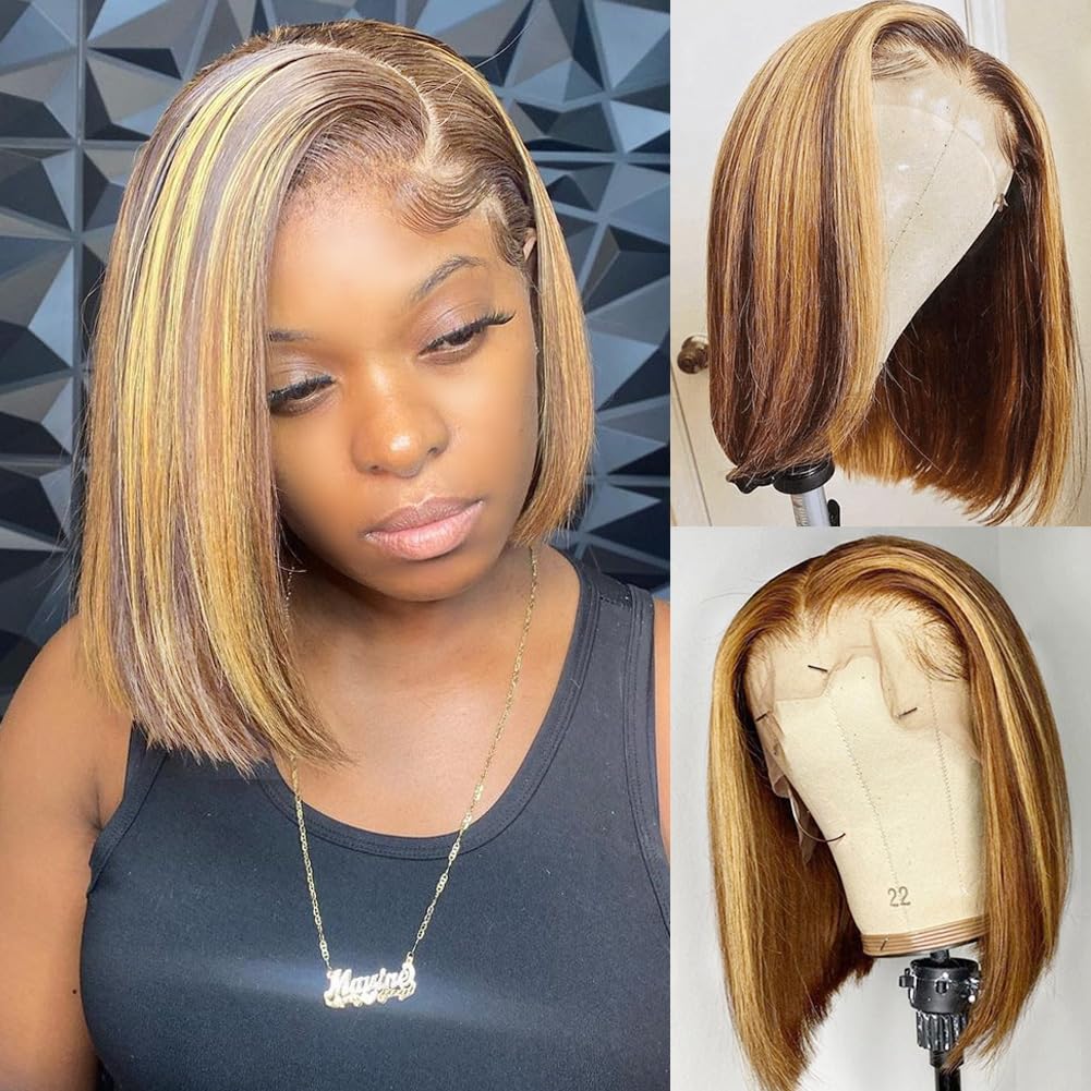 Pre Parted 13X4 Lace Front Bob Wig - Peluca Bob de Cabello Humano 13x4