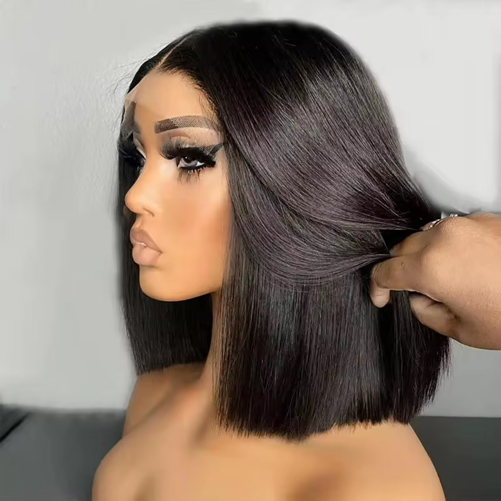 Pre Parted 13X4 Lace Front Bob Wig - Pelucas de cabello humano brasileño liso