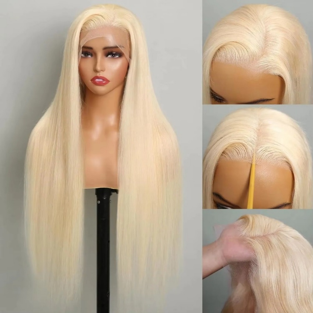 Hd Lace Frontal Wig Human Hair Pre Plucked - Peluca de cabello humano Rubio 613,
