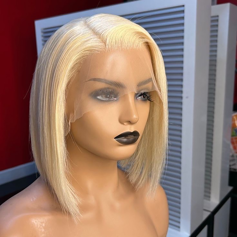 Pre Parted 13X4 Lace Front Bob Wig - Peluca Bob Lacia Rubia 613 con