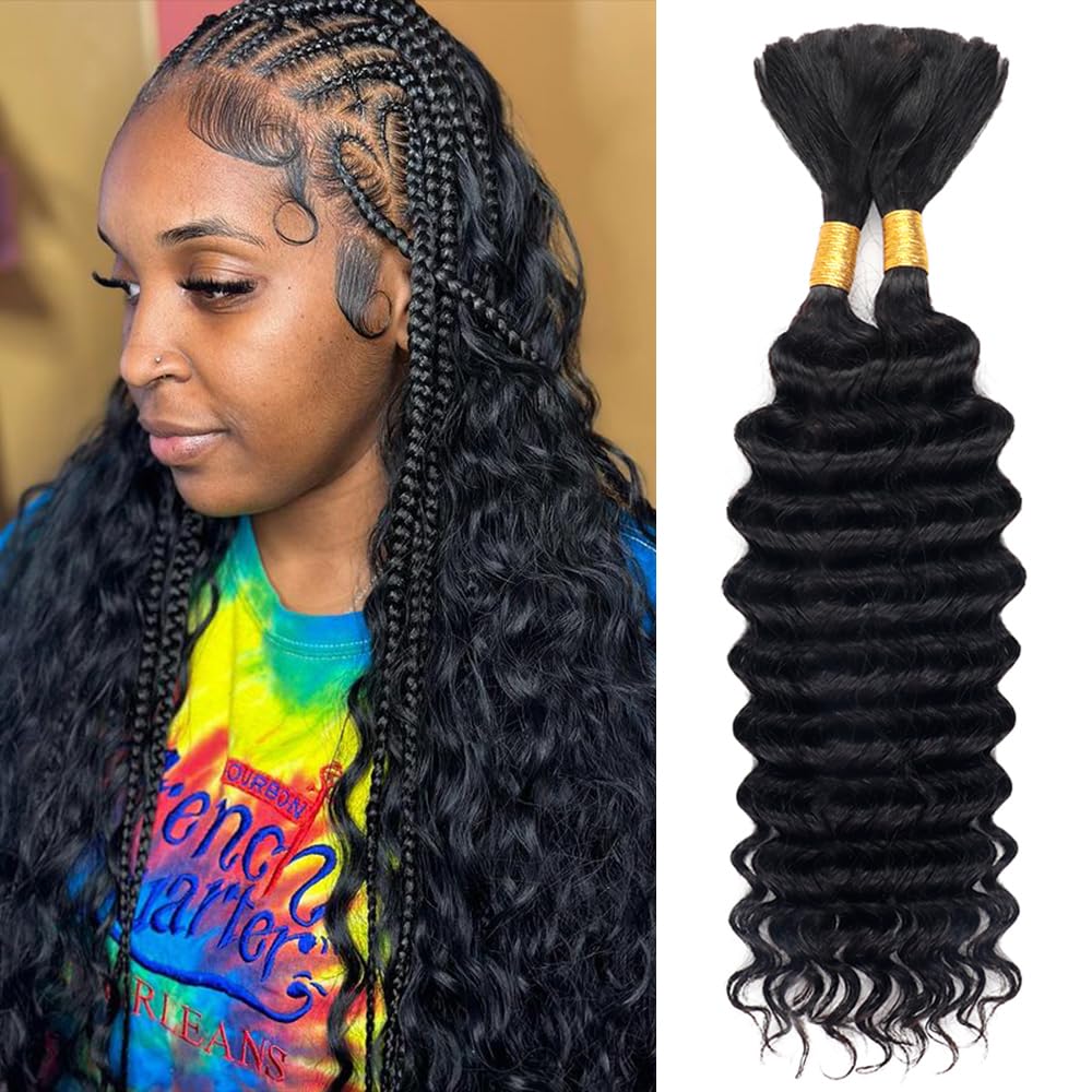 Water Wave Bulk Human Hair For Braiding - Cabello Humano Virgen a Granel Sin