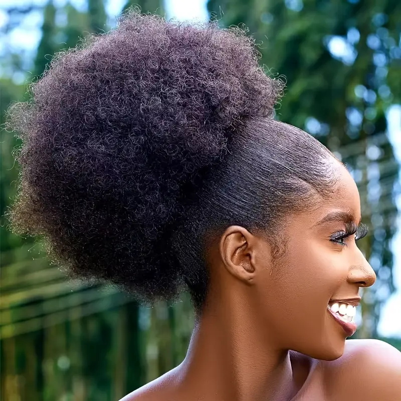 Drawstring Afro Curly Puff Ponytail - 1 pieza de extensión de cola