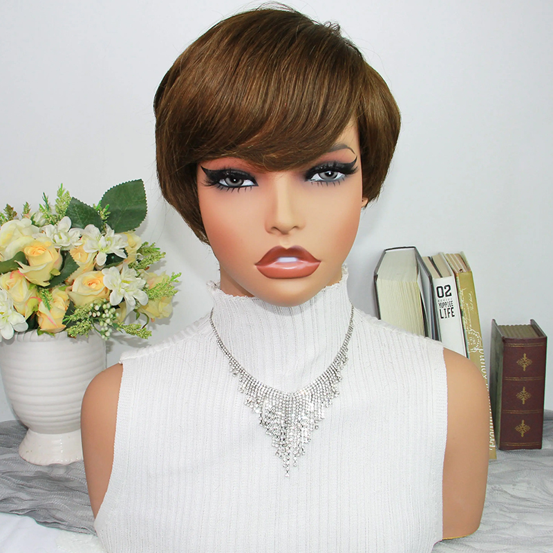 Short Pixie Cut Wig Human Hair Cheap - Pelucas de Cabello Humano con Corte
