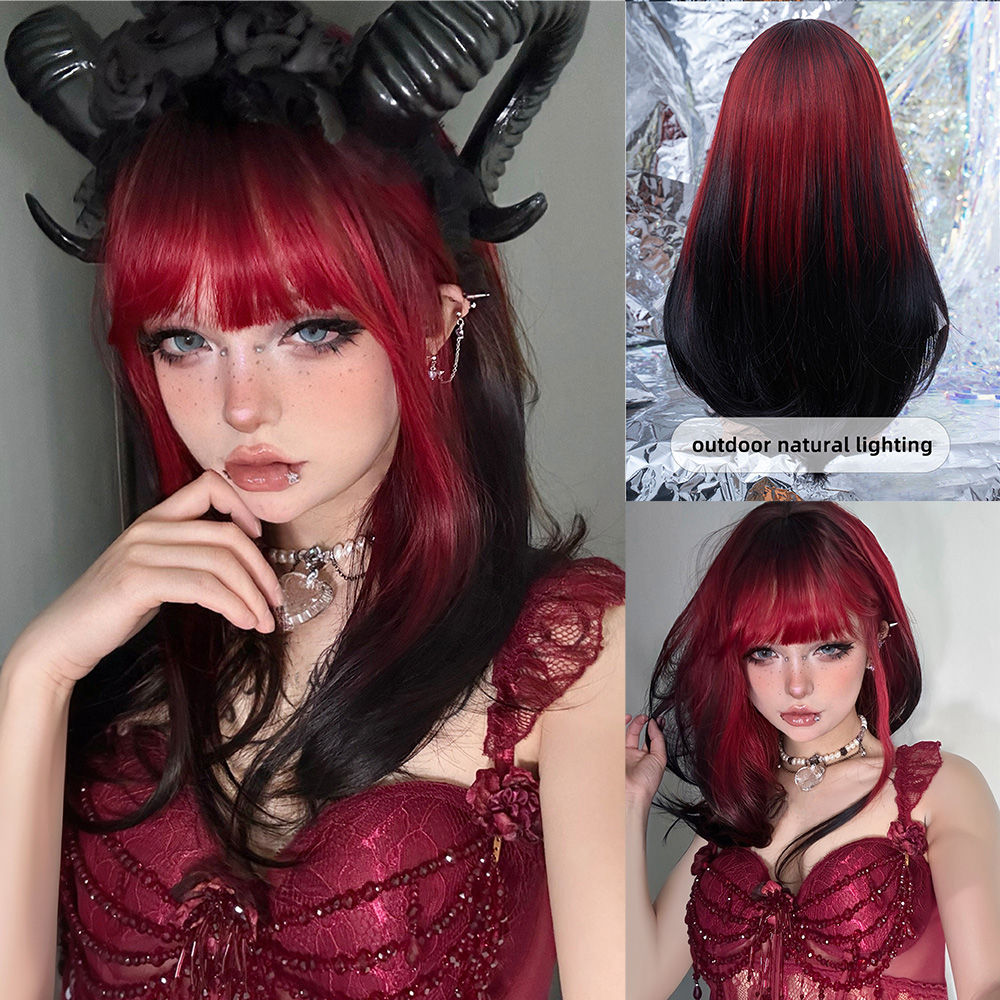 Synthetic Braided Wigs For Black Women - Pelucas sintéticas ombré negras y rojas