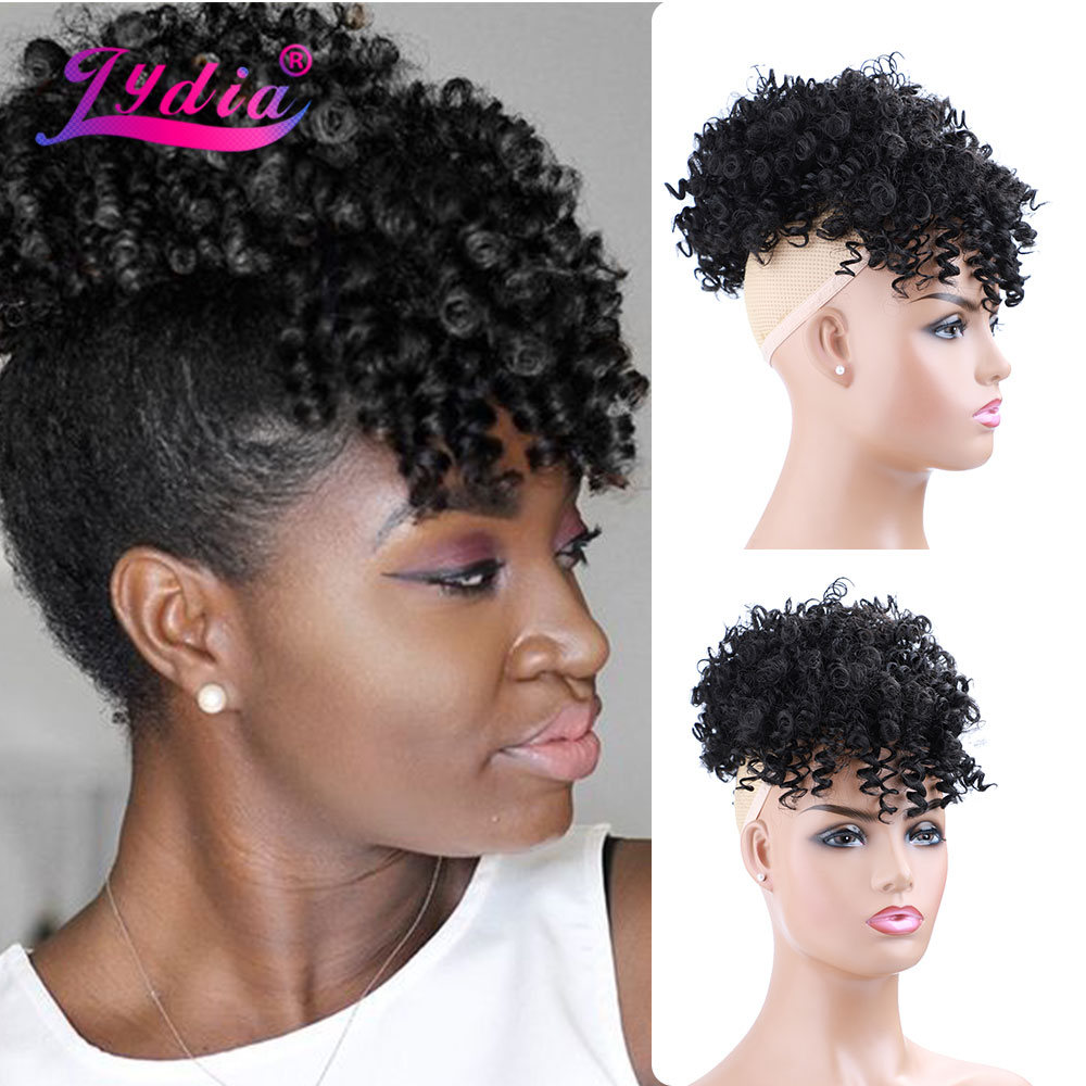 Drawstring Afro Curly Puff Ponytail - Lydia cordón sintético alto Puff Afro