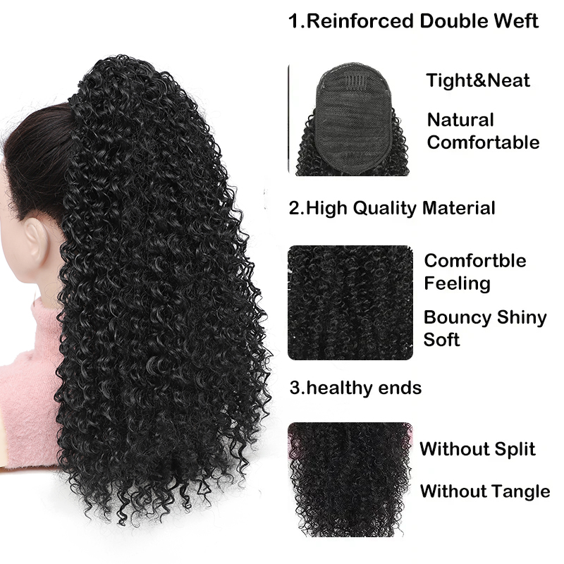 Cola de Caballo rizada larga c - Drawstring Afro Curly Puff Ponytail reseña y precio