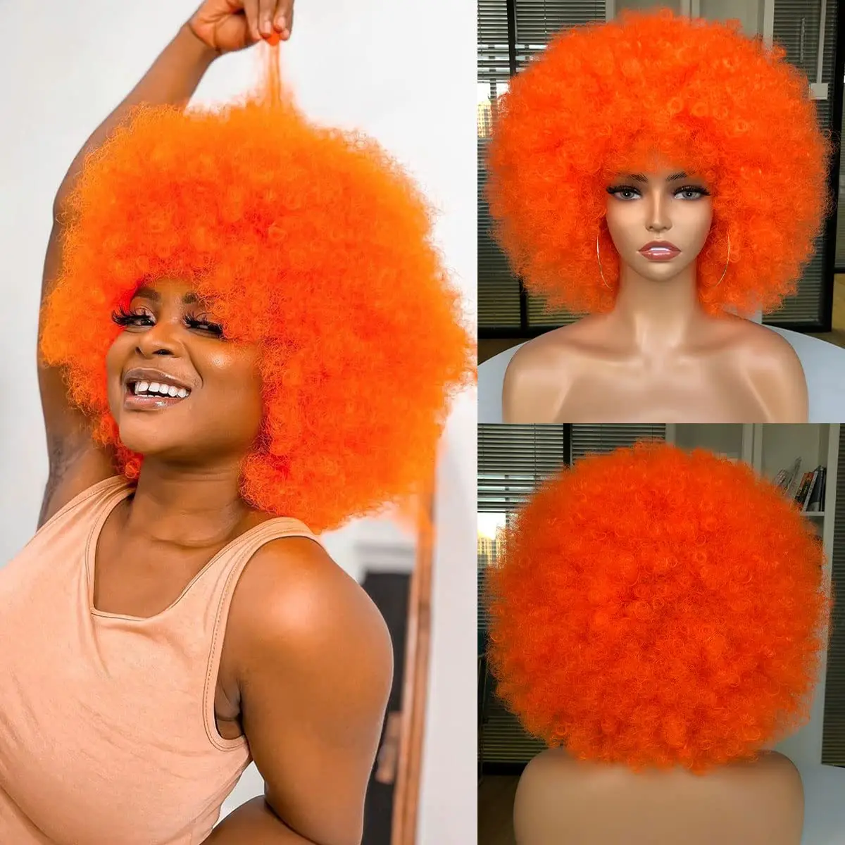 Peluca Afro rizada sintética p - Synthetic Braided Wigs For Black Women reseña y precio