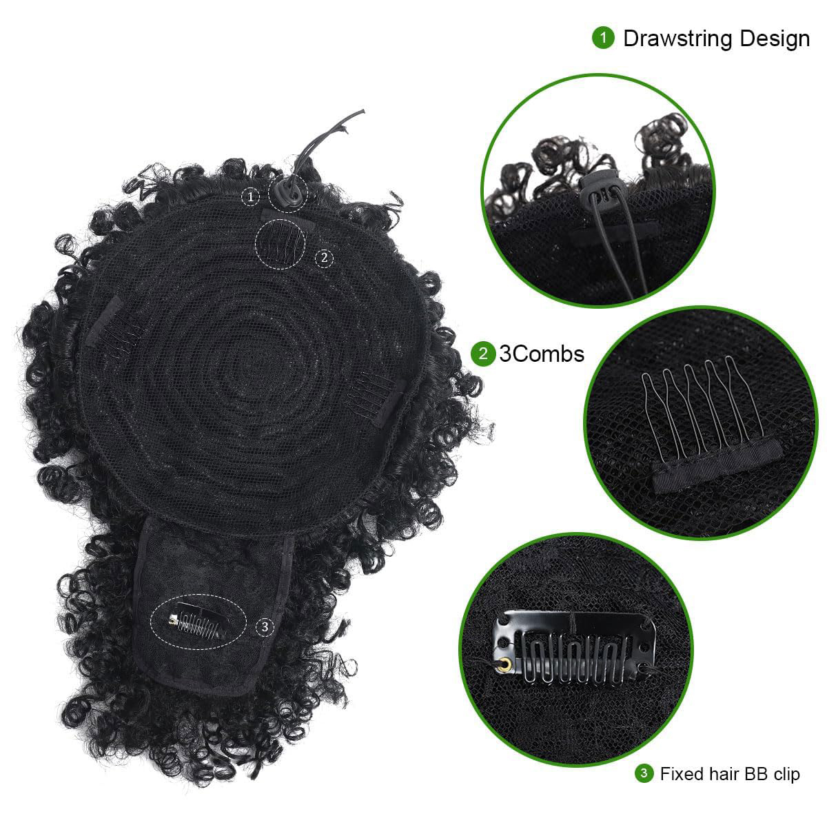 Extensión de cola de caballo A - Drawstring Afro Curly Puff Ponytail reseña y precio