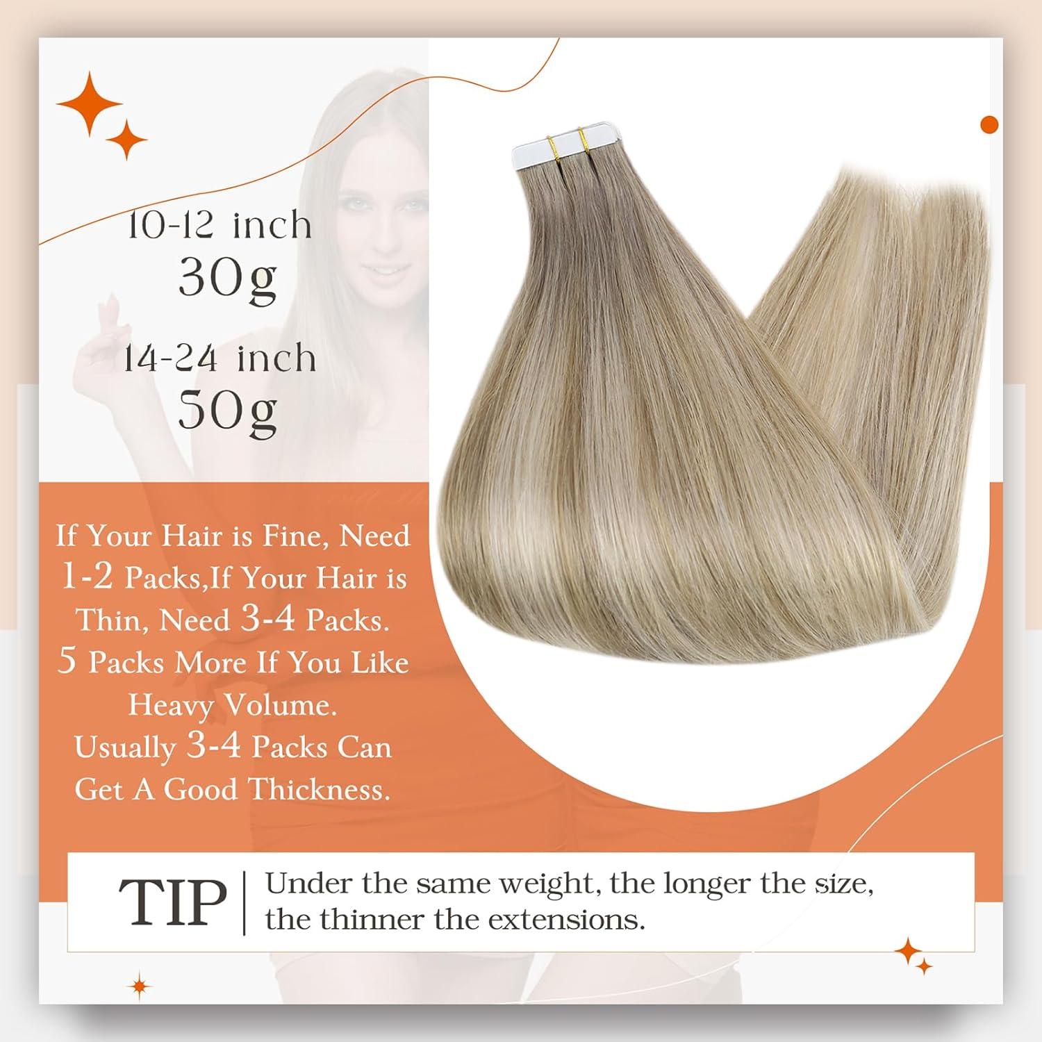 Cinta de brillo completo en ex - Invisible Tape In Extensions Real Hair reseña y precio