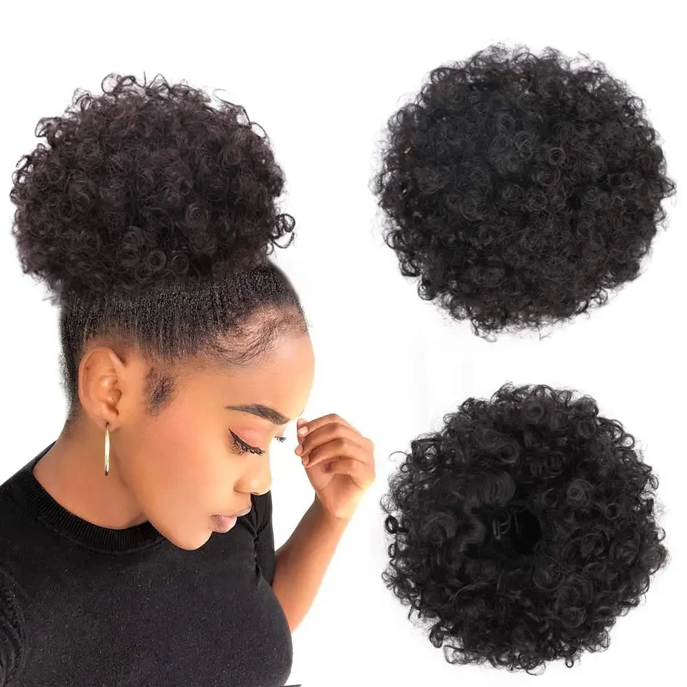 Extensión de cola de caballo A - Drawstring Afro Curly Puff Ponytail reseña y precio