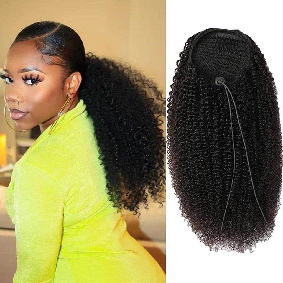 Cola de caballo afro rizada co - Seamless Clip In Hair Extensions Human Hair reseña y precio
