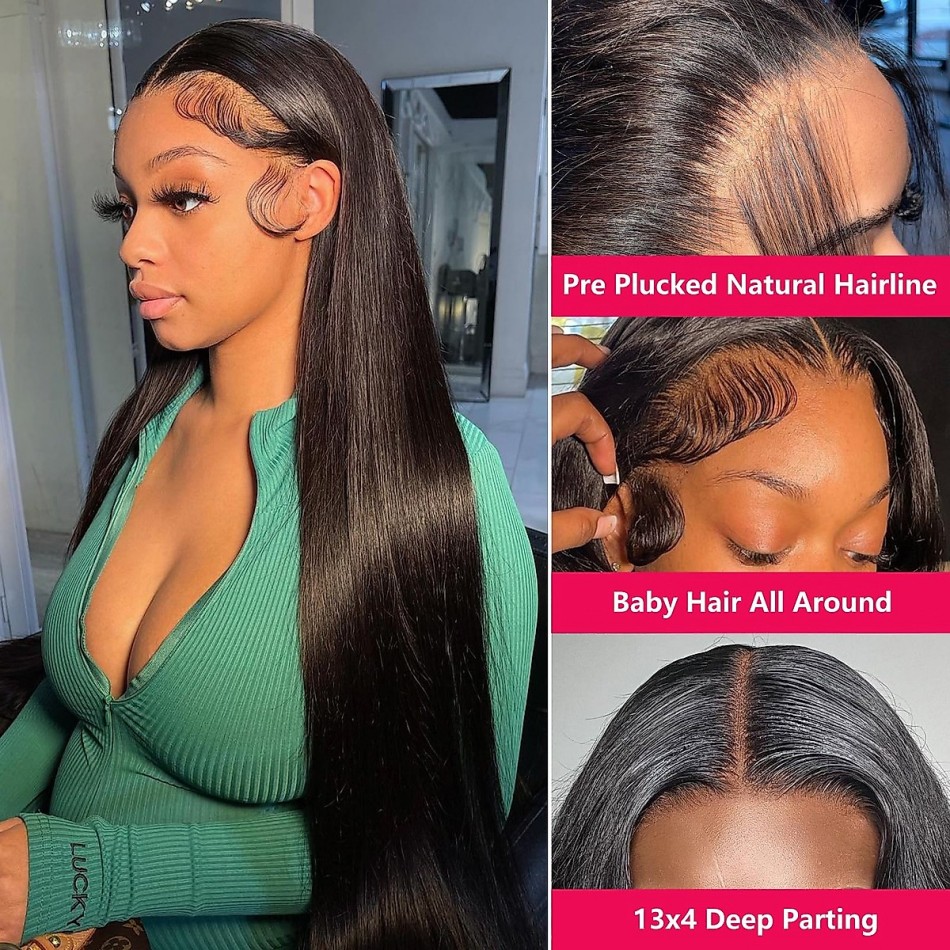 Pelucas de Cabello Humano Liso - Hd Lace Frontal Wig Human Hair Pre Plucked reseña y precio