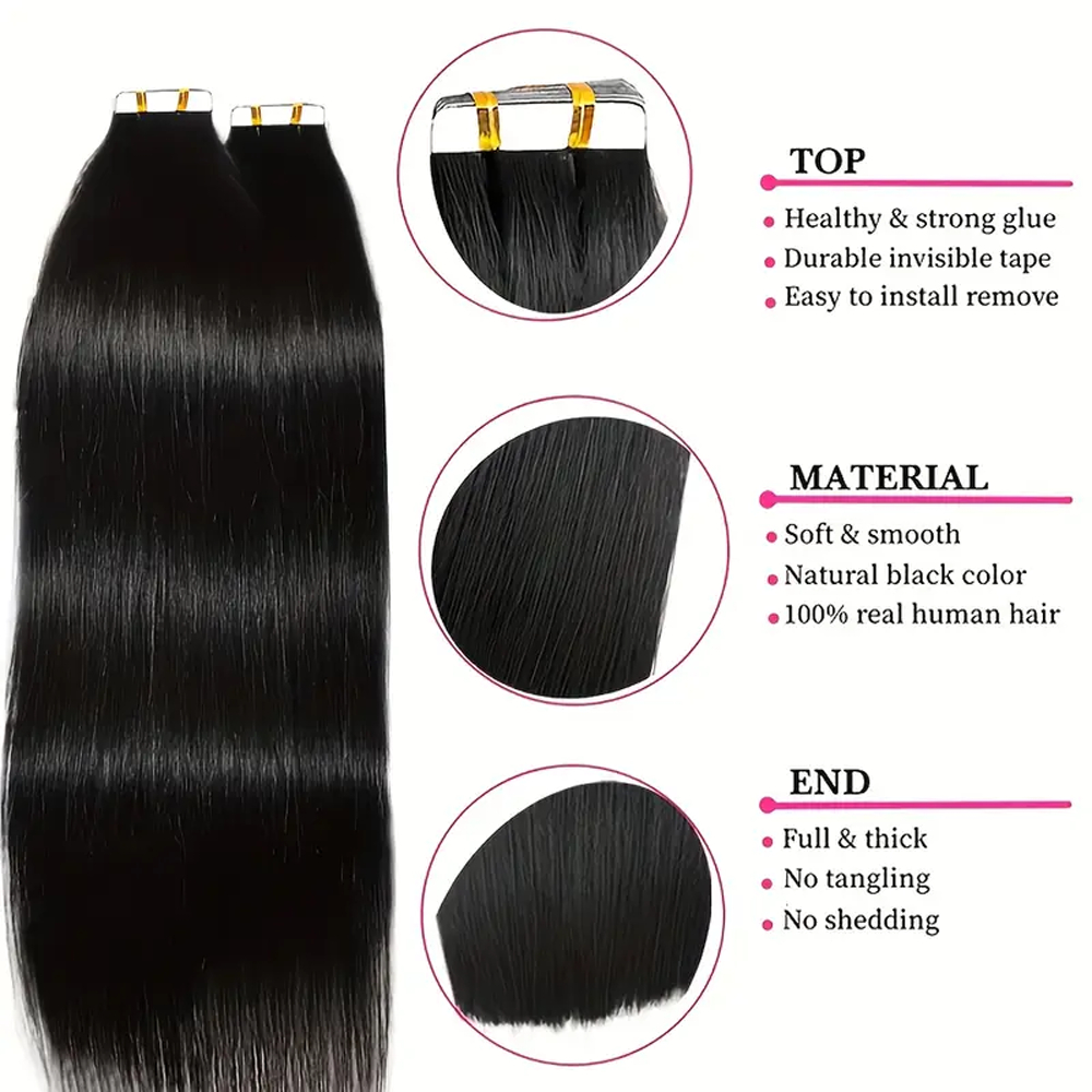 Extensiones de cabello con cin - Invisible Tape In Extensions Real Hair reseña y precio