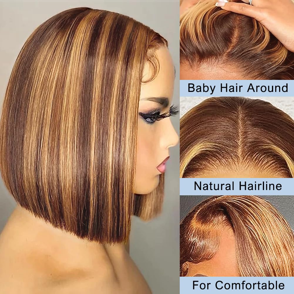 Peluca Bob de Cabello Humano 1 - Pre Parted 13X4 Lace Front Bob Wig reseña y precio