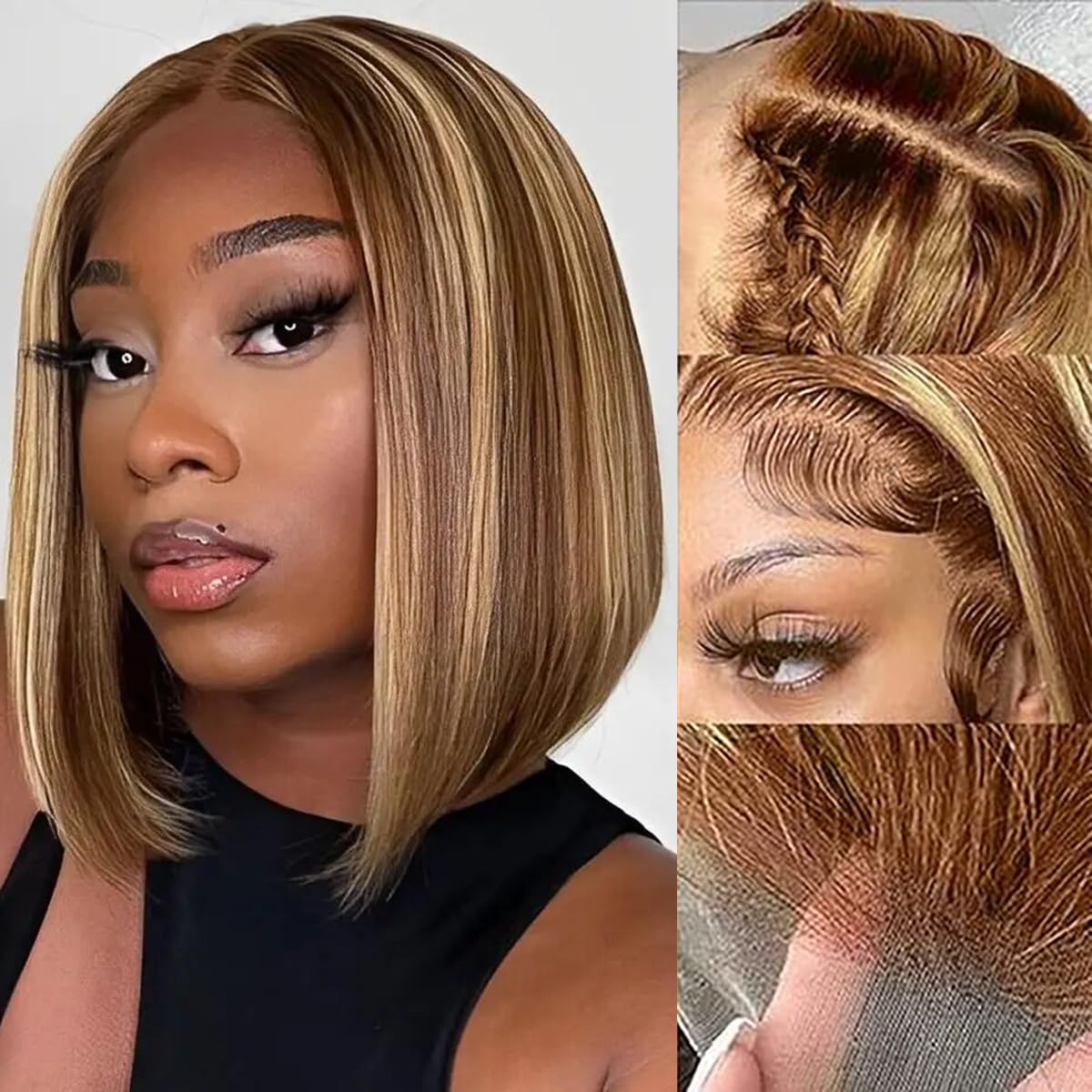 Peluca Bob de Cabello Humano 1 - Pre Parted 13X4 Lace Front Bob Wig reseña y precio