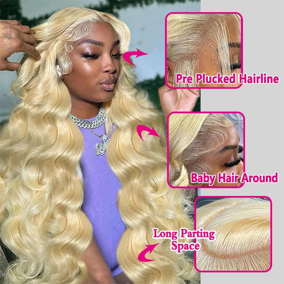 Peluca frontal de encaje HD 13 - 613 Blonde Body Wave Lace Front Wig reseña y precio