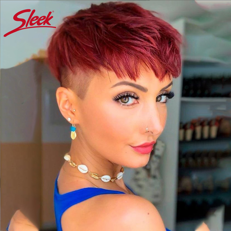 Pelucas de cabello humano bras - Short Pixie Cut Wig Human Hair Cheap reseña y precio