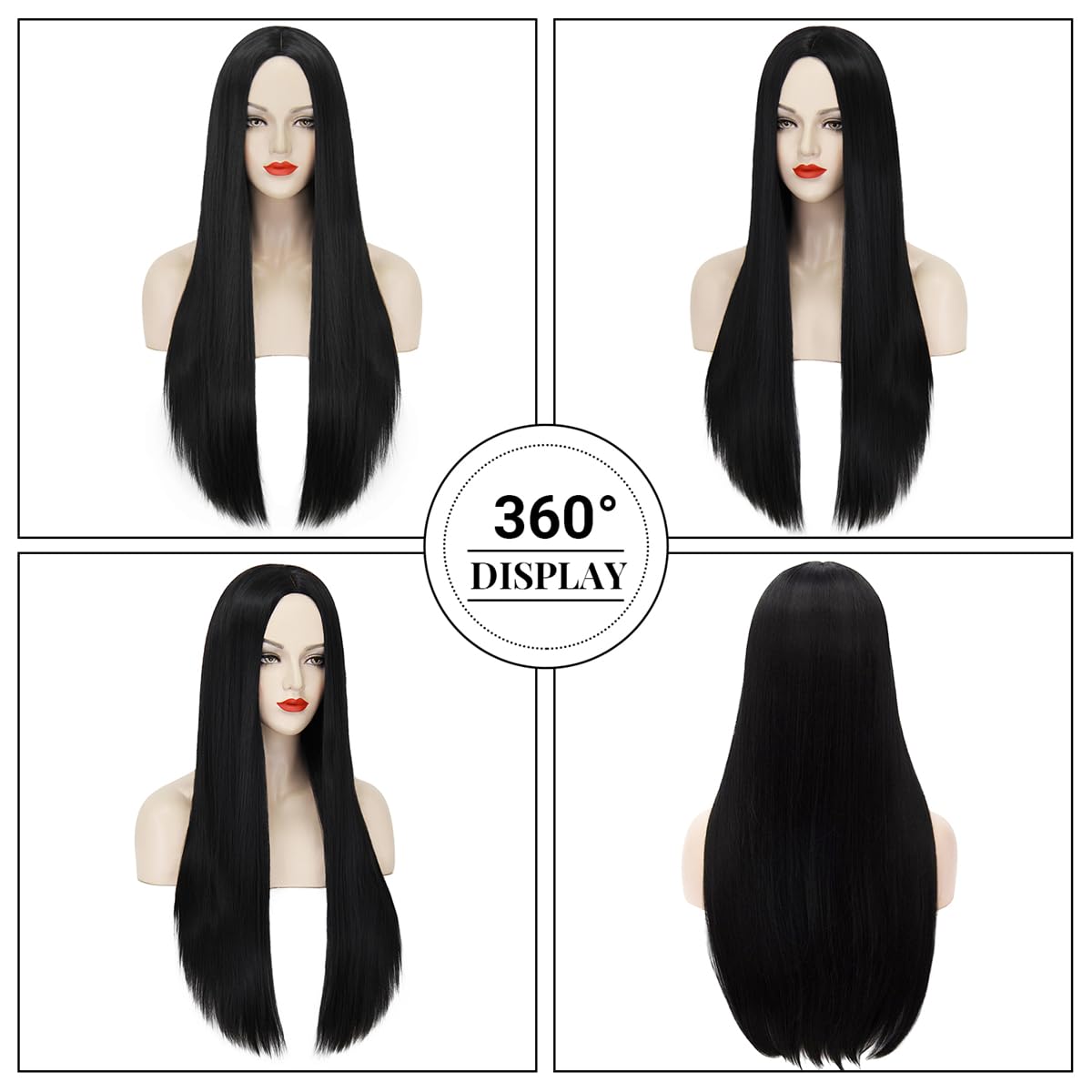 Peluca negra larga sintética p - Synthetic Braided Wigs For Black Women reseña y precio
