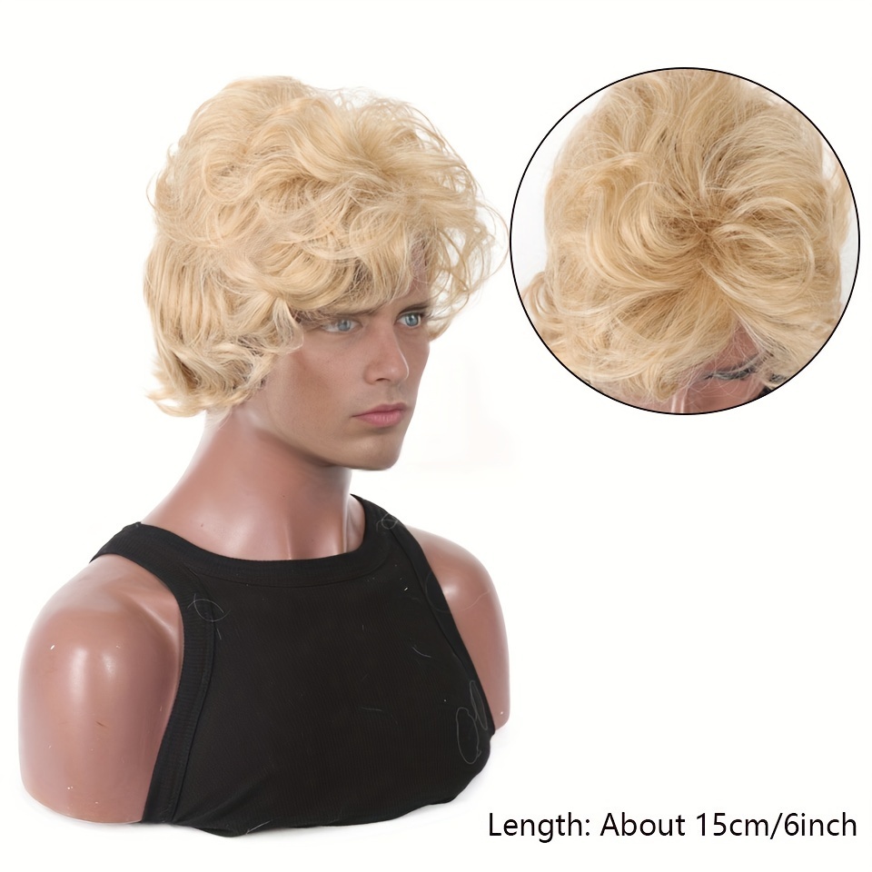 Peluca rubia para hombre, pelu - Synthetic Wigs reseña y precio