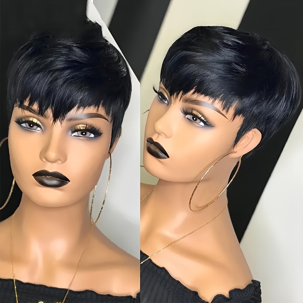 Peluca corta de Pixie, cabello - Short Pixie Cut Wig Human Hair Cheap reseña y precio