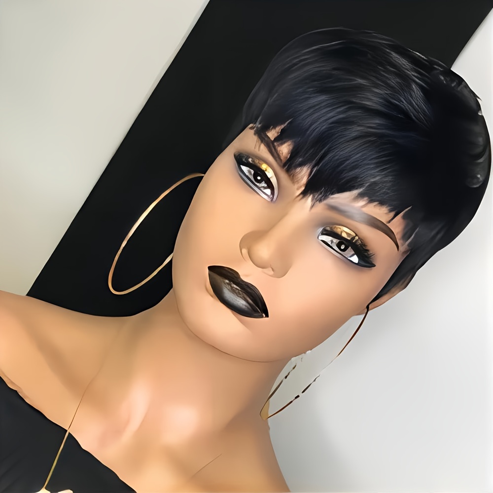 Peluca corta de Pixie, cabello - Short Pixie Cut Wig Human Hair Cheap reseña y precio