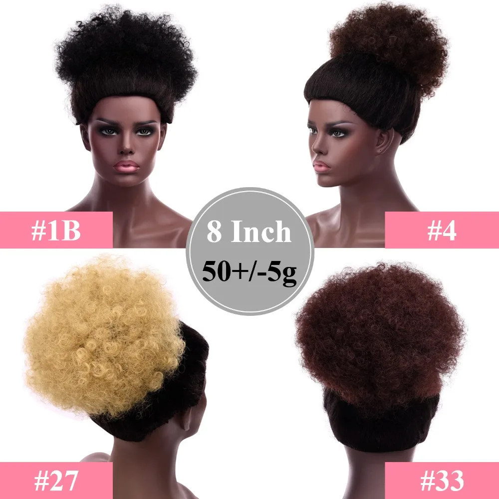 Cola de Caballo Afro Puff con  - Drawstring Afro Curly Puff Ponytail reseña y precio