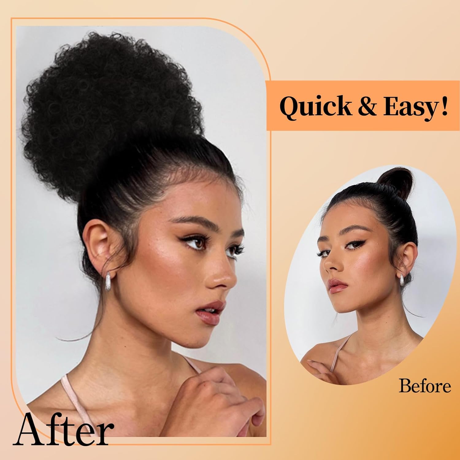 Cola de Caballo Afro Puff con  - Drawstring Afro Curly Puff Ponytail reseña y precio