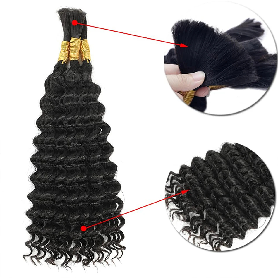 Cabello Humano Virgen a Granel - Water Wave Bulk Human Hair For Braiding reseña y precio