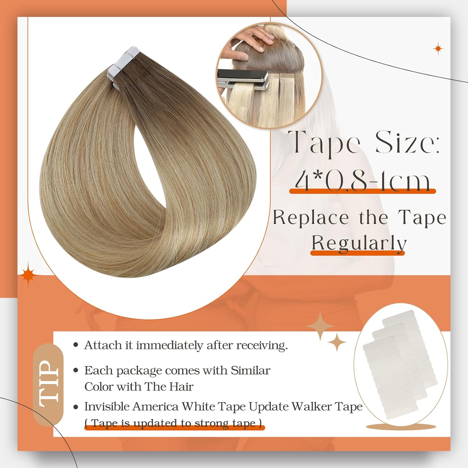 Extensiones de cabello con cin - Invisible Tape In Extensions Real Hair reseña y precio