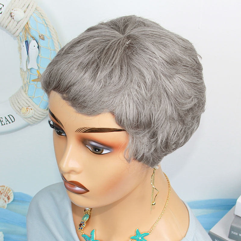 Pelucas cortas y rectas de cab - Short Pixie Cut Wig Human Hair Cheap reseña y precio