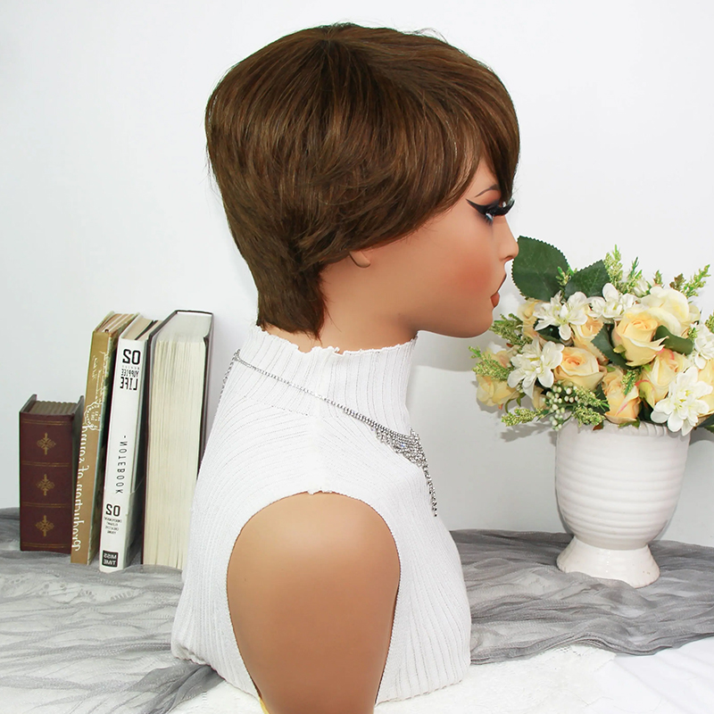Pelucas de Cabello Humano con  - Short Pixie Cut Wig Human Hair Cheap reseña y precio