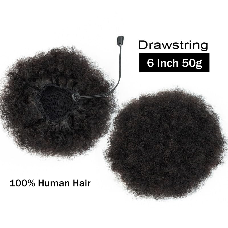 Afro Kinky Puffs 100% moños de - Drawstring Afro Curly Puff Ponytail reseña y precio